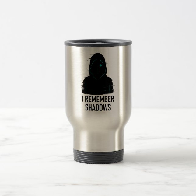 Caneca Térmica Lembro-me de Sombras - Design de Figura Hooded com (Centro)
