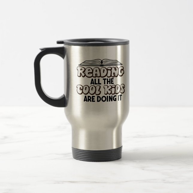 Caneca Térmica Lendo Mug do Livro (Esquerda)