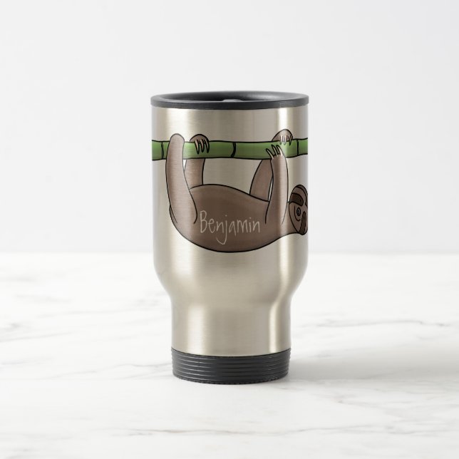 Caneca Térmica Lenta sorridente e bonita na ilustração do desenho (Centro)