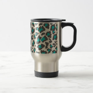 Caneca Térmica Leopardo Impresso Aqua, Cinzas, Branco
