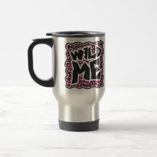 Caneca Térmica Leopardo Selvagem Preto e Rosa Vibrante Design