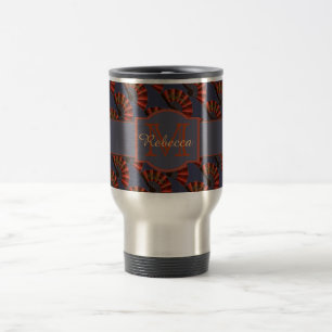 Caneca Térmica Leques Antigos Japoneses Vermelhos Elegantes Perso