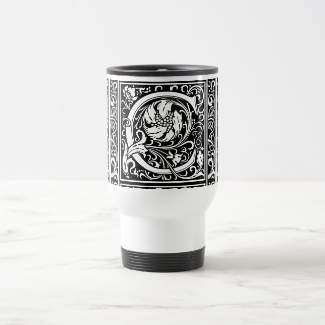 Caneca Térmica Letra C Monograma Medieval Art Nouveau (Centro)