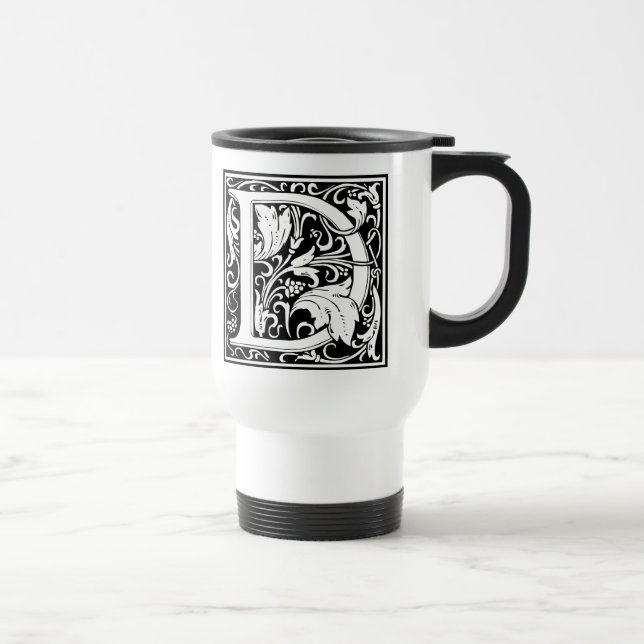Caneca Térmica Letra D Monograma Medieval Art Nouveau (Direita)