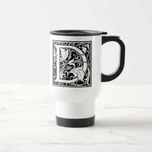 Caneca Térmica Letra D Monograma Medieval Art Nouveau