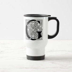 Caneca Térmica Letra G Monograma Impressão de Nó Celta Vintage