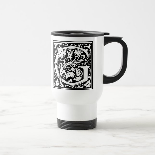 Caneca Térmica Letra G Monograma Medieval Art Nouveau (Direita)