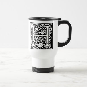 Caneca Térmica Letra H Monograma Medieval Arte Nova