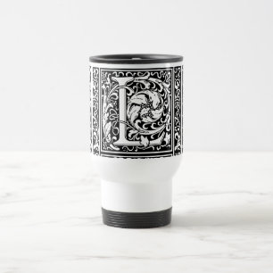 Caneca Térmica Letra L Monograma Medieval Art Nouveau