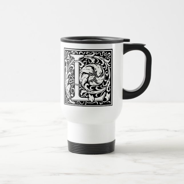 Caneca Térmica Letra L Monograma Medieval Art Nouveau (Direita)