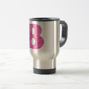 Caneca Térmica Letra maiúscula B monograma floral