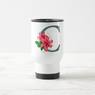 Caneca Térmica Letra maiúscula C monograma floral
