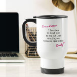 Caneca Térmica Letra Minúscula Digitora Favorita Nana<br><div class="desc">Caneca de viagem térmica com uma letra fofa, assinada por você, para sua avó. O texto diz. Querida Nana, adoro como não temos que dizer em voz alta que sou o seu neto favorito. Esta design de tipografia é escrita em letras de máquina de escrever e letras de estilo manuscrito....</div>