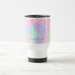 Caneca Térmica Letra monográfica holográfica montra-glitter nome 