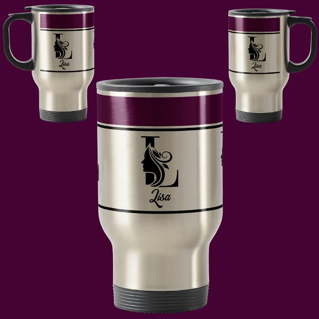 Caneca Térmica Letra Monográfica (L) do Nome do Na moda Personali (Criador carregado)