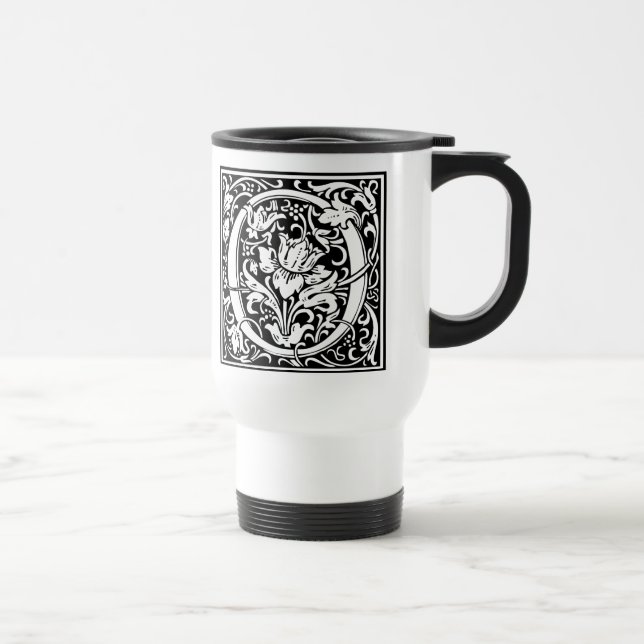 Caneca Térmica Letra O Monograma Medieval Art Nouveau (Direita)