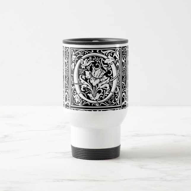Caneca Térmica Letra O Monograma Medieval Art Nouveau (Centro)