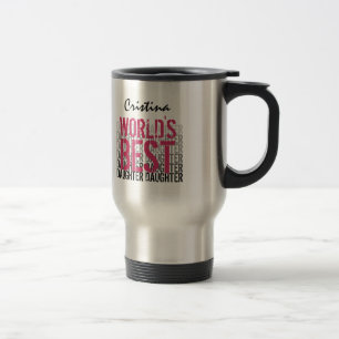 Caneca Térmica Letra preta rosa-rosa mais alta do mundo G458