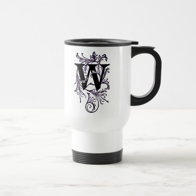 Caneca Térmica Letra 'W' Embalada em Vinhas Roxas - Mug (Direita)
