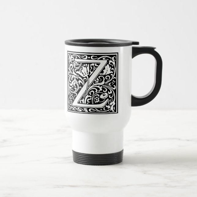 Caneca Térmica Letra Z Monograma Medieval Art Nouveau (Direita)
