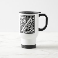 Letra Z Monograma Medieval Arte Nova