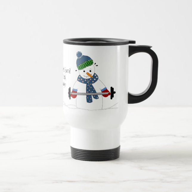 Caneca Térmica Levantamento de Peso de Boneco de Neve com Dito (Direita)