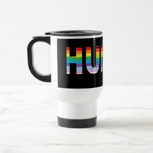 Caneca Térmica LGBTQIA HUMANO Sinalizador Arco-Íris, Letra Orgulh