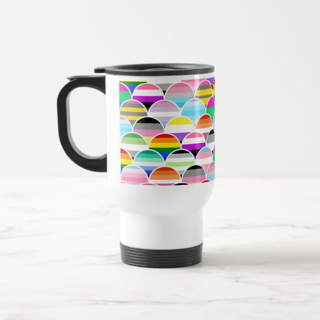 Caneca Térmica LGBTQIA+ Queer Scalloped Pride Flag Fans (Esquerda)