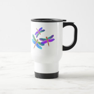 Caneca Térmica Libélulas iridescentes do bombardeio de mergulho