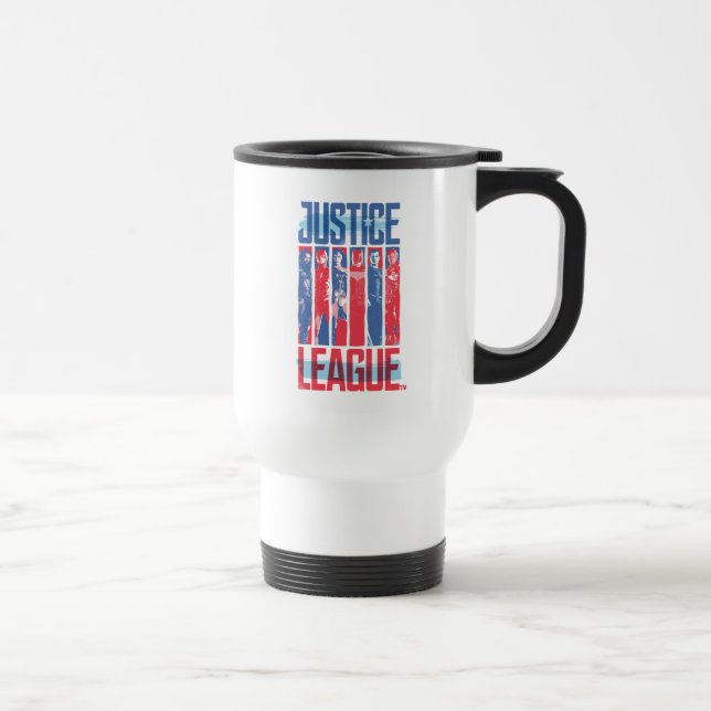 Caneca Térmica Liga da Justiça | Blue & Red Group Pop Art (Direita)