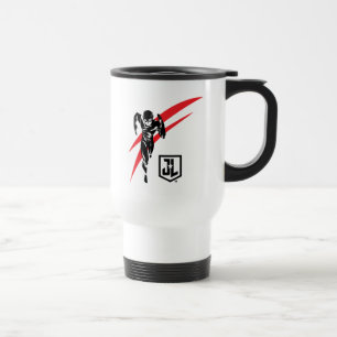 Caneca Térmica Liga da Justiça Flash executando Pop Art