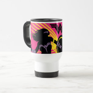 Caneca Térmica Liga da Justiça   Ícone Silhuette de Mulher Maravi
