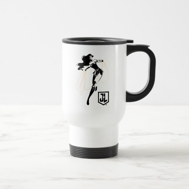 Caneca Térmica Liga da Justiça | Mulher Maravilha Com Pop de Laço (Direita)