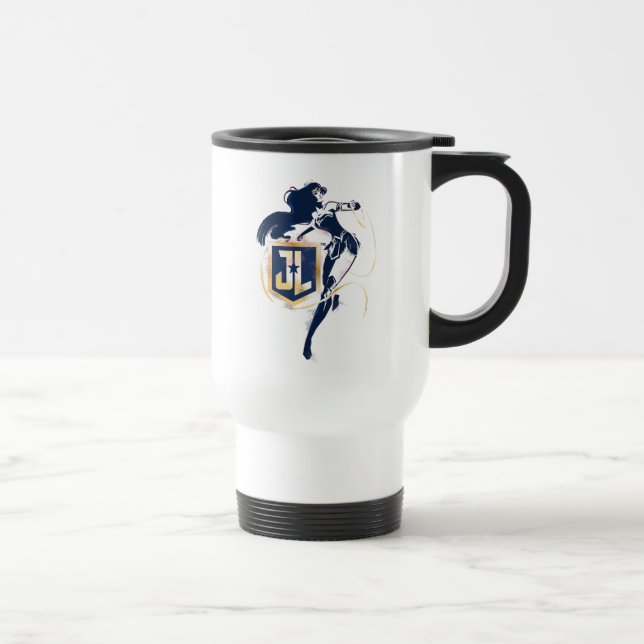 Caneca Térmica Liga da Justiça | Mulher Maravilha & Ícone Pop Art (Direita)