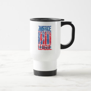 Caneca Térmica Liga da Justiça  Pop de Arte Azul e Vermelho