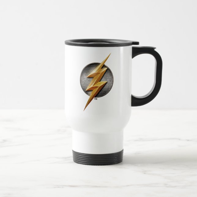 Caneca Térmica Liga da Justiça | Símbolo de Bolt Metálico Flash (Direita)
