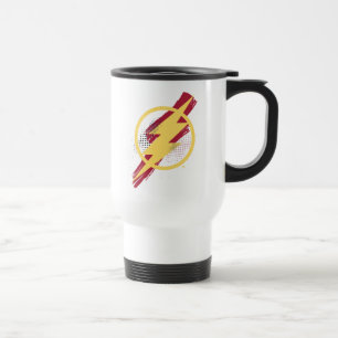 Caneca Térmica Liga da Justiça   Símbolo Flash Pincel e Meio-Tons