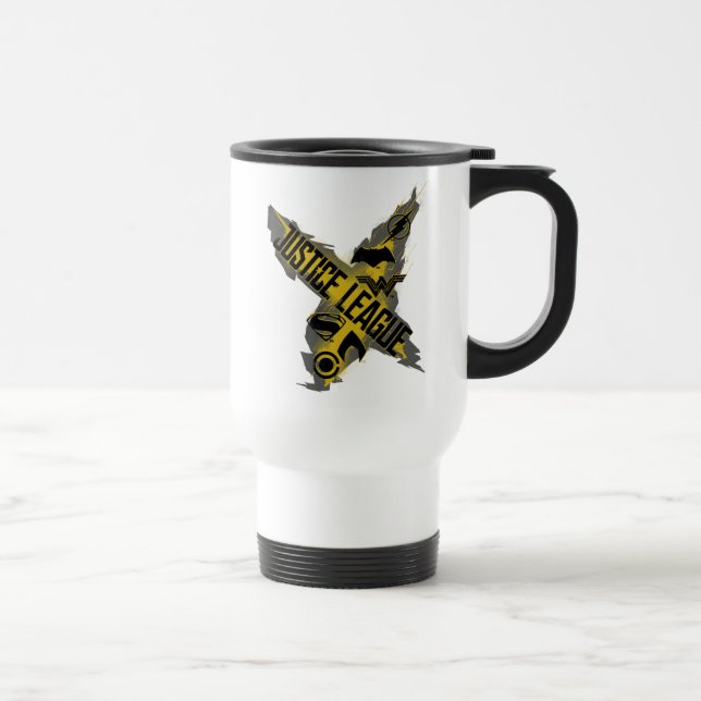 Caneca Térmica Liga da Justiça | Símbolos da Liga da Justiça e da (Direita)