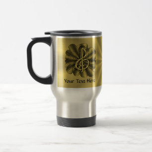 Caneca Térmica Limpeza Dourada de Treble de Música Personalizada