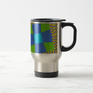Caneca Térmica Linda Desenho de Arte de Cian Azul Verde Incrível