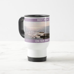 Caneca Térmica Linda Lavanda Melhor Mãe Foto do Oceano