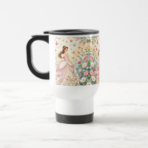 Caneca Térmica Linda princesa com borboletas