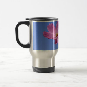 Caneca Térmica lindas flores cor-de-rosa abraçando um céu azul cl