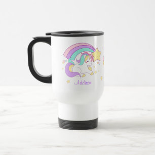 Caneca Térmica Lindo Unicórnio Mágico Arco-Íris Personalizado Cus