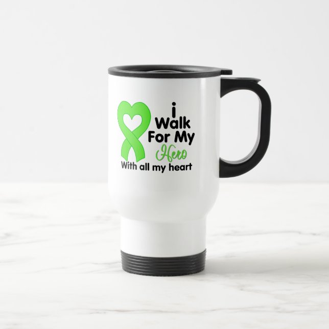 Caneca Térmica Linfoma eu ando para meu herói (Direita)