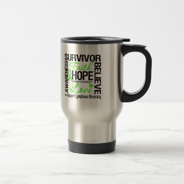 Caneca Térmica Linfoma Sobreviventes de câncer Motto (Direita)