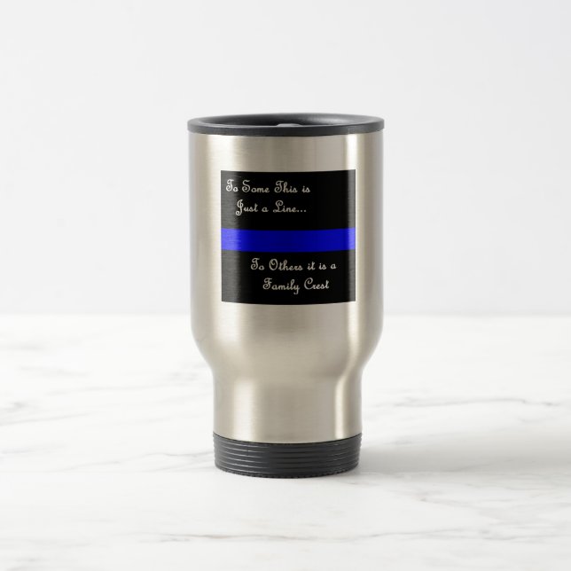 Caneca Térmica Linha-Caneca azul Família-Fina da polícia (Centro)