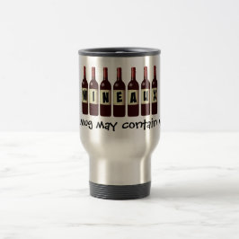 Caneca Térmica Linhagem De Garrafas De Vinho: Pode Conter Vinho