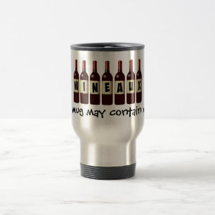 Caneca Térmica Linhagem De Garrafas De Vinho: Pode Conter Vinho