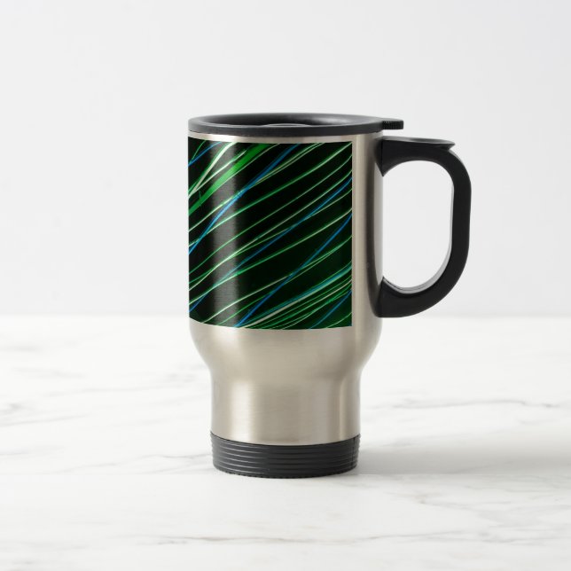 Caneca Térmica linhas verdes neon (Direita)